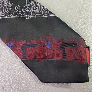 Vintage LILLY DACHE Mens Tie Motor Car Novelty 1960s-70s Black Red White 58x4